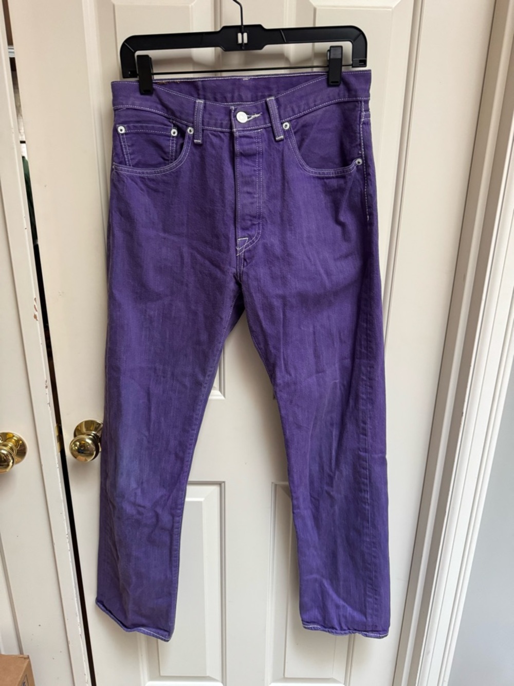Levi's Men’s 501 Original Fit Purple Jeans - Picture 3 of 14